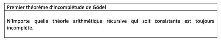 LES MATHÉMATIQUES NE SERONT JAMAIS COMPLÈTES